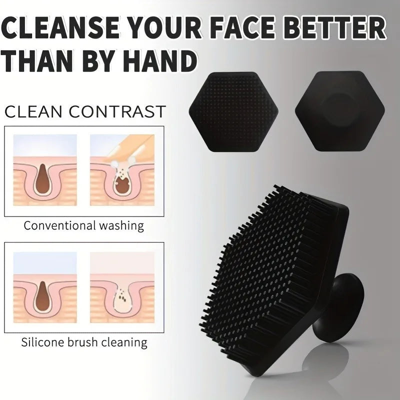Silicone Facial Cleansing Tool - Gentle Exfoliation, Deep Cleansing, Removes Dead and Dry Skin, Trimming Beard Cleansing Brush