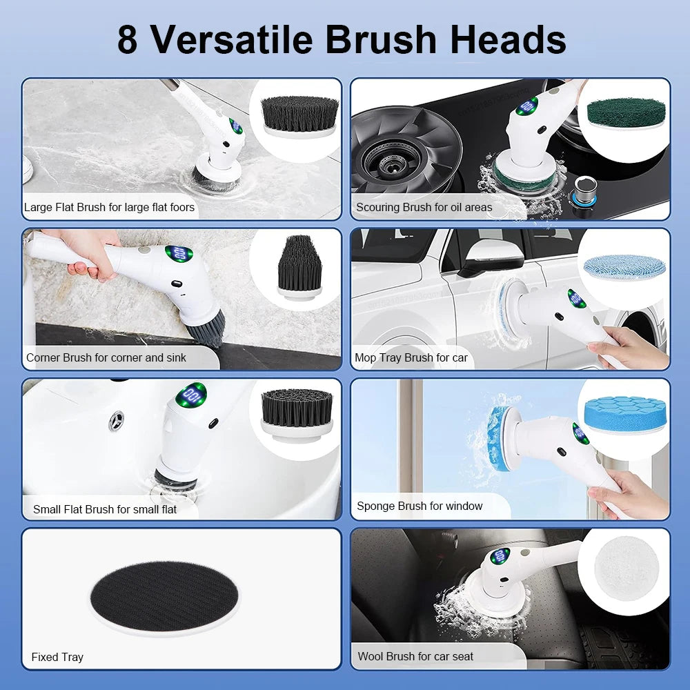 Electric Cleaning Brush – Wireless Household Scrubber