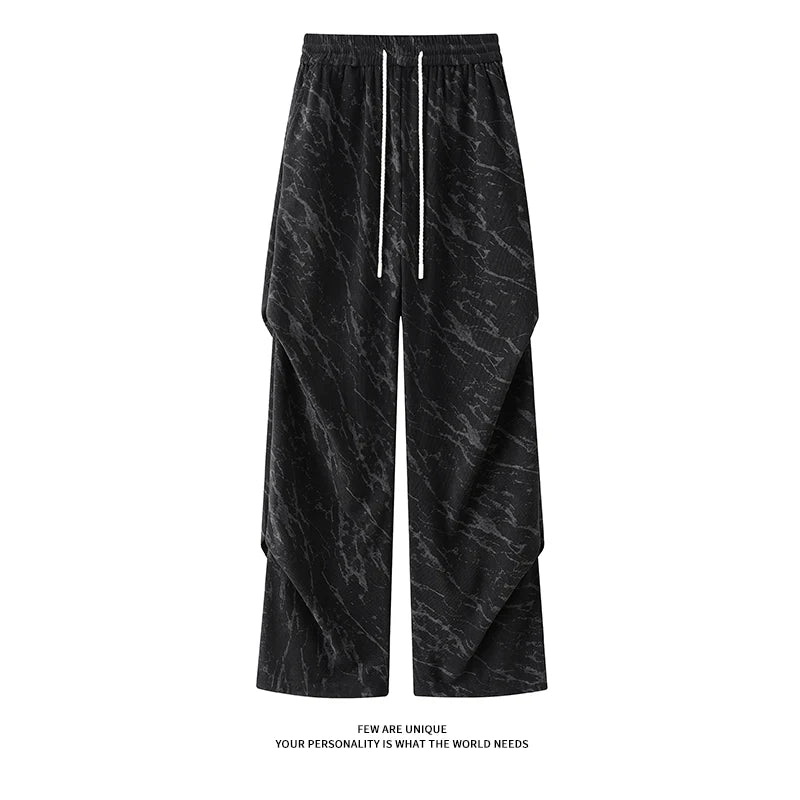 Men’s Corduroy Tie-Dye Cargo Pants Loose Autumn Trousers