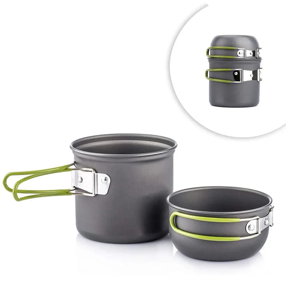 Portable Camping Cookware Set Outdoor Cooking Pot Kit