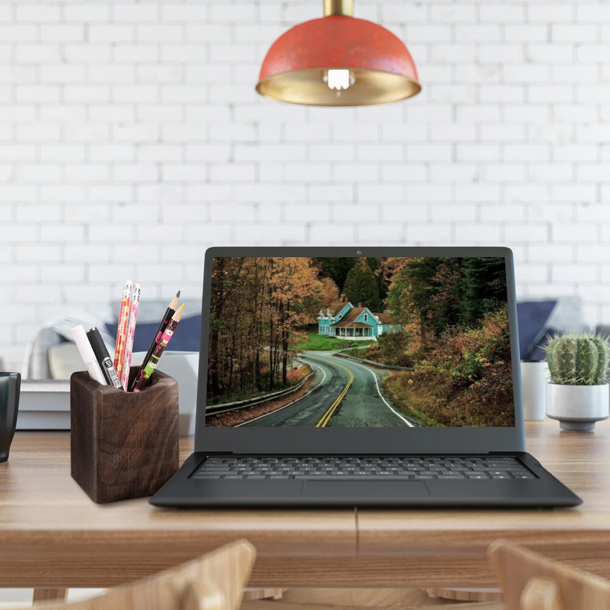 Wooden Material Desk ganizer Pen Holder Storage Box Pencil Case Stationery Tray Office Supplies School Accessories