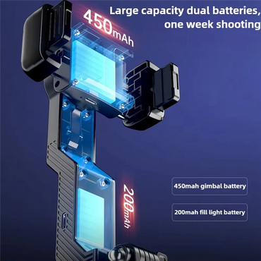 ABAC Selfie Stick Tripod with 1-Axis Gimbal Auto Balance for Smartphones