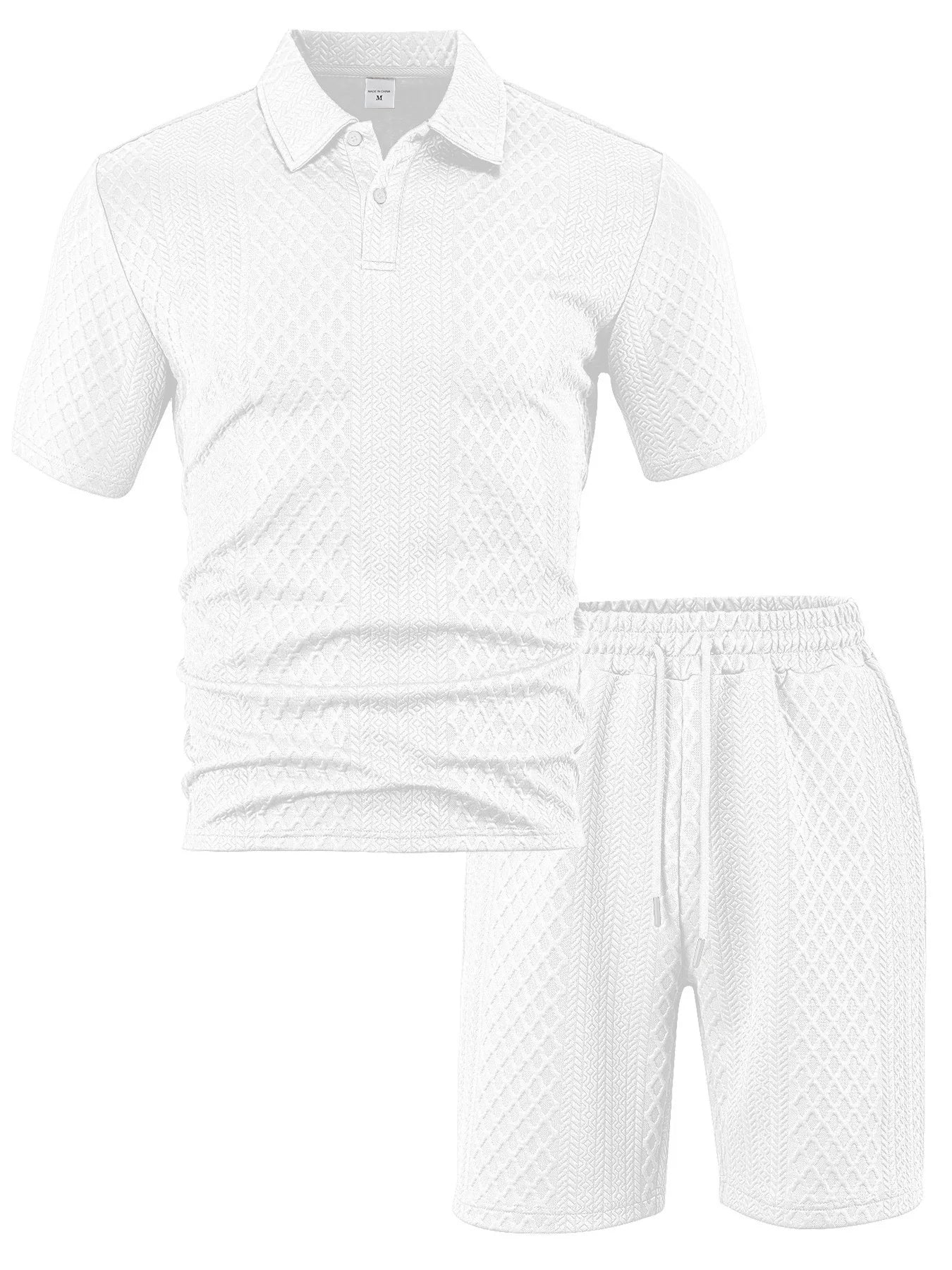 Men’s Summer Jacquard Polo Shirt – Casual Short Sleeve