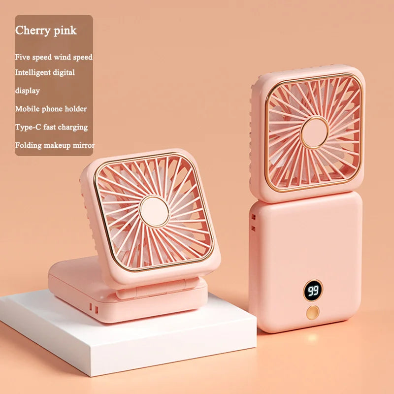 3-in-1 Mini Portable Neck & Handheld Fan with Power Bank