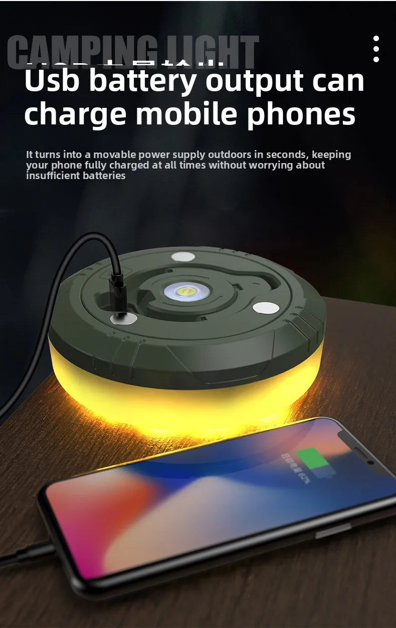 Multi-Functional Outdoor Camping Lamp with Light String