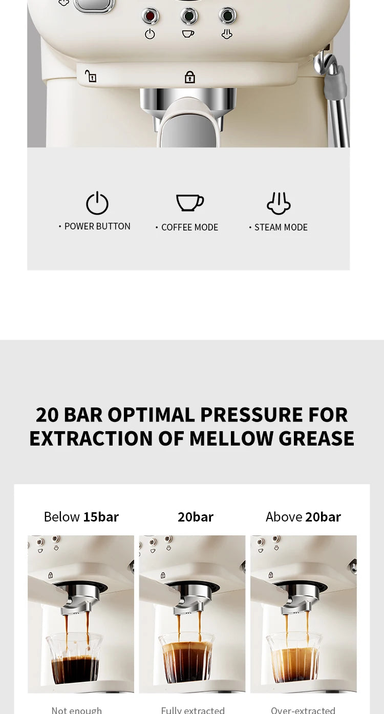 20 Bar Italian Espresso Coffee Machine – Semi-Automatic