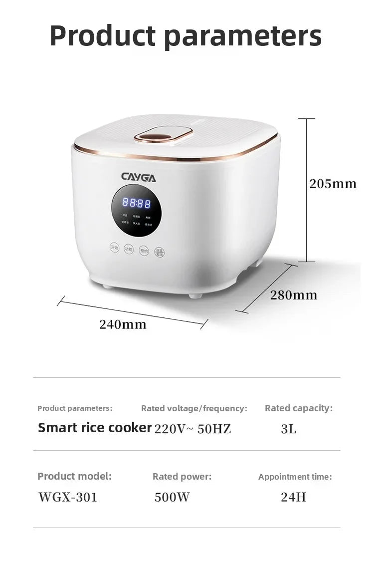 3L Smart Electric Rice Cooker Multi-Purpose Digital