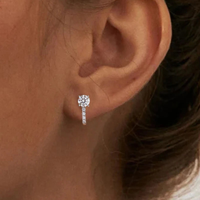 Moissanite Drop Earrings – 925 Sterling Silver
