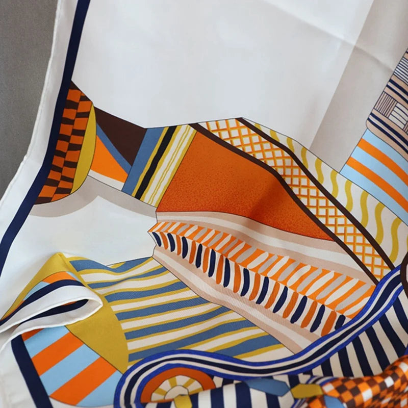 100% Silk Square Scarf – Fashion Neckerchief & Shawl 88cm