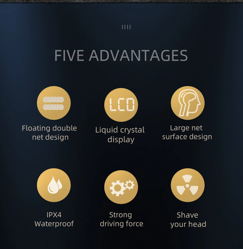 2-in-1 Electric Shaver & Hair Trimmer for Men KM-2028