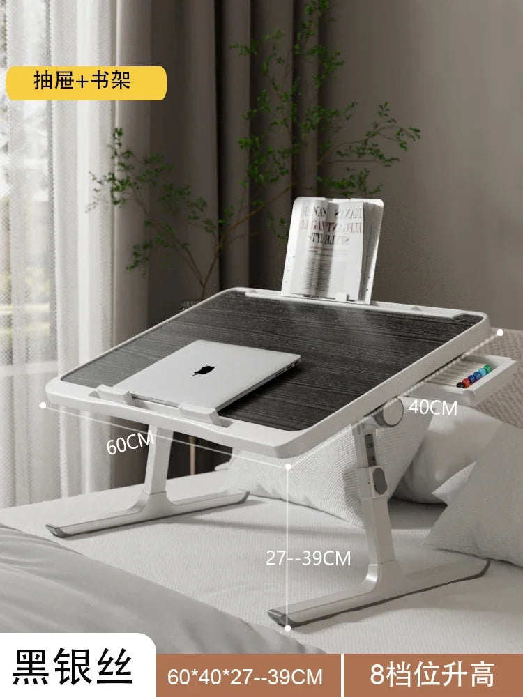 Modern Wooden Office Desk with Keyboard Shelf & Wheels