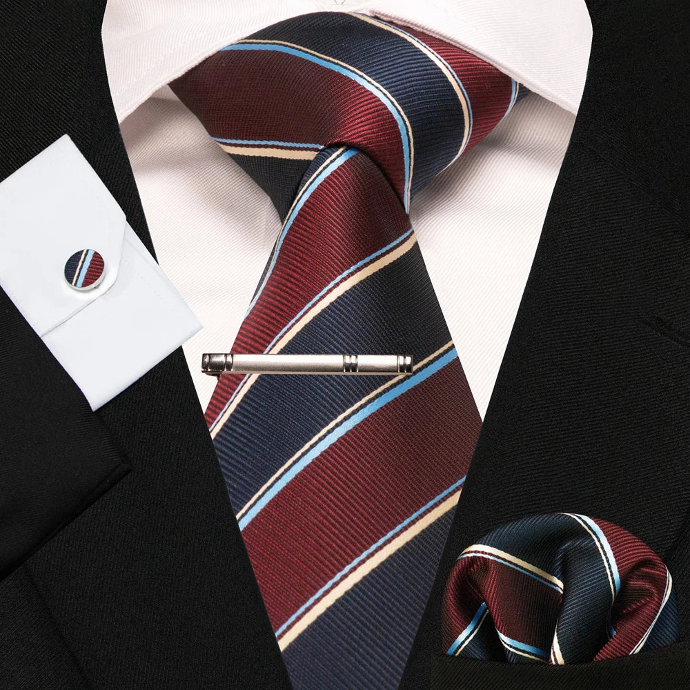 8cm Silk Men’s Tie Set with Pocket Square