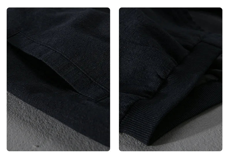 Men’s Cotton Linen Jacket – Casual Travel Stand Collar