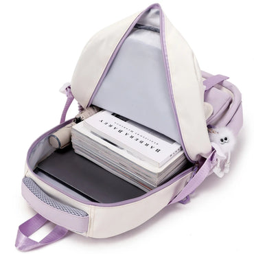 School Bags for High School Girls Fashion Large Capacity Travel Backpack Black and White Lightweight College Student Backpack