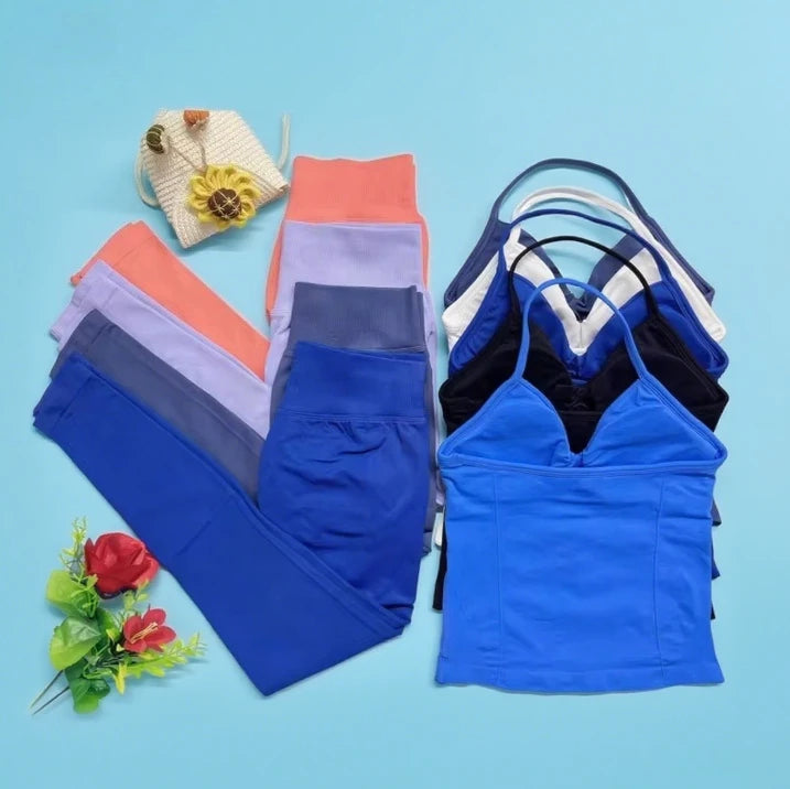 Women's Fitness Impact Net and Neck Halter Shirt  Yoga and Pilates Fitness Kit