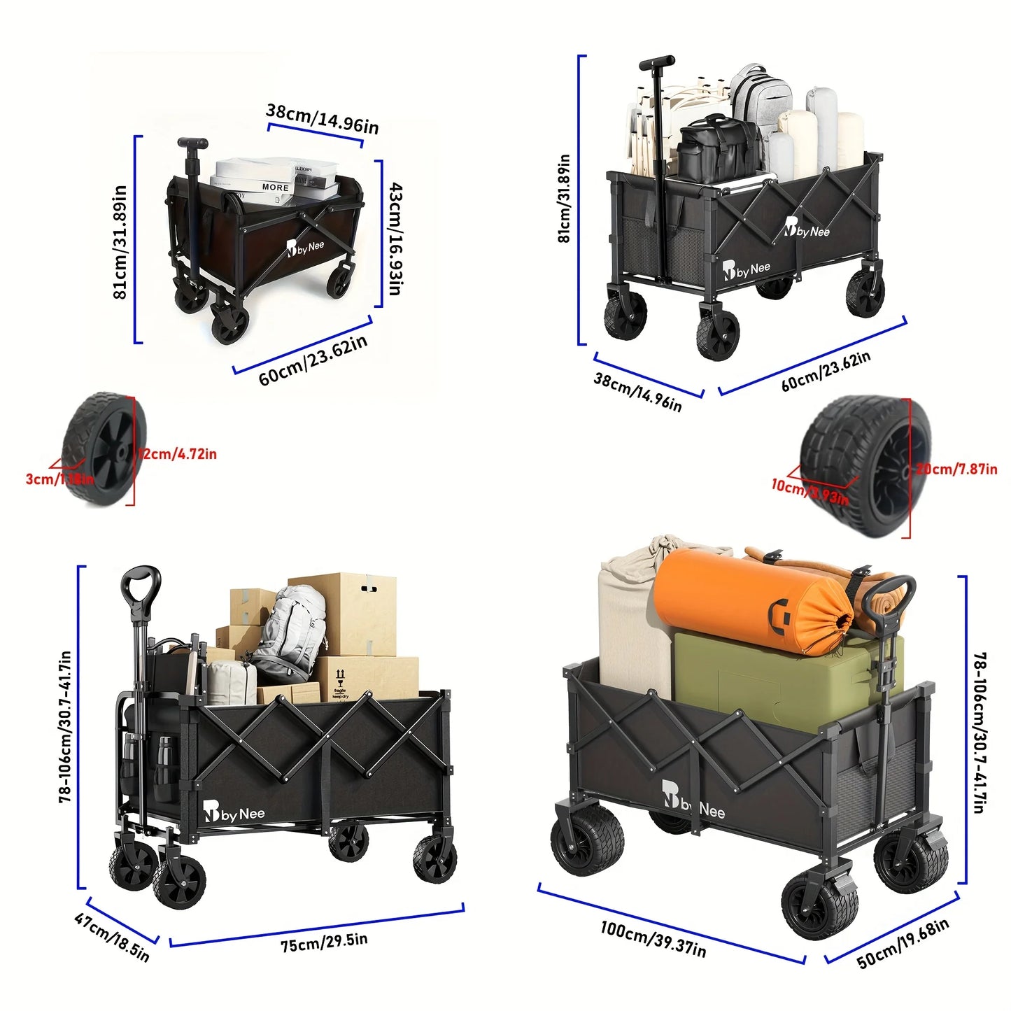 Large Capacity Camping Trolley Cart