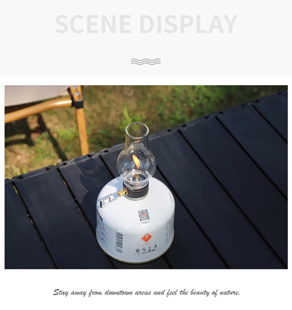 Portable Camping Gas Lamp Outdoor Candle Light for Hiking