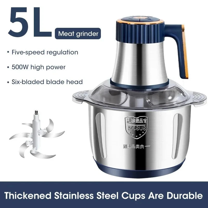 5L Electric Meat Grinder & Food Chopper 500W