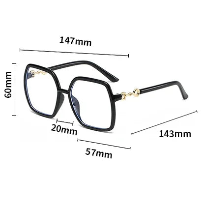 Oversized Square Myopia Glasses – Anti Blue Light Lenses