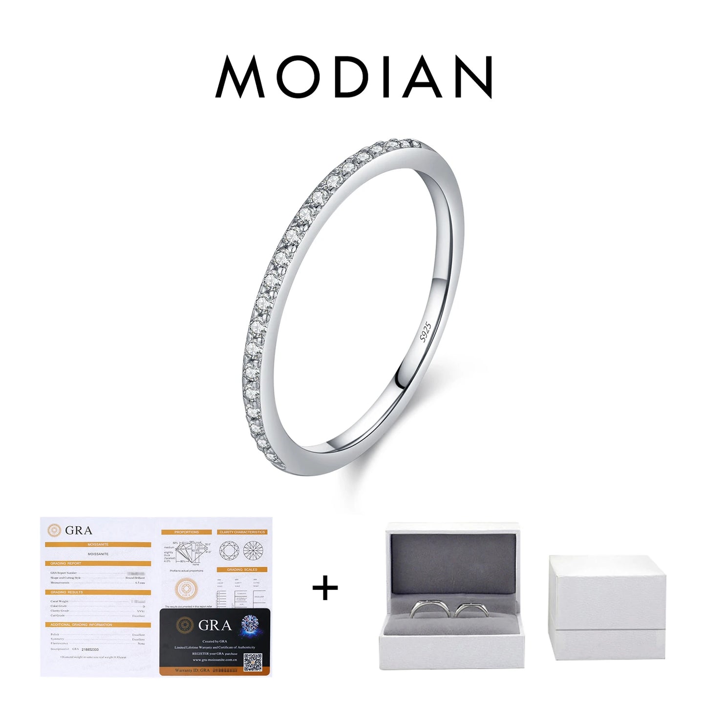 Moissanite Eternity Ring – 925 Sterling Silver Band