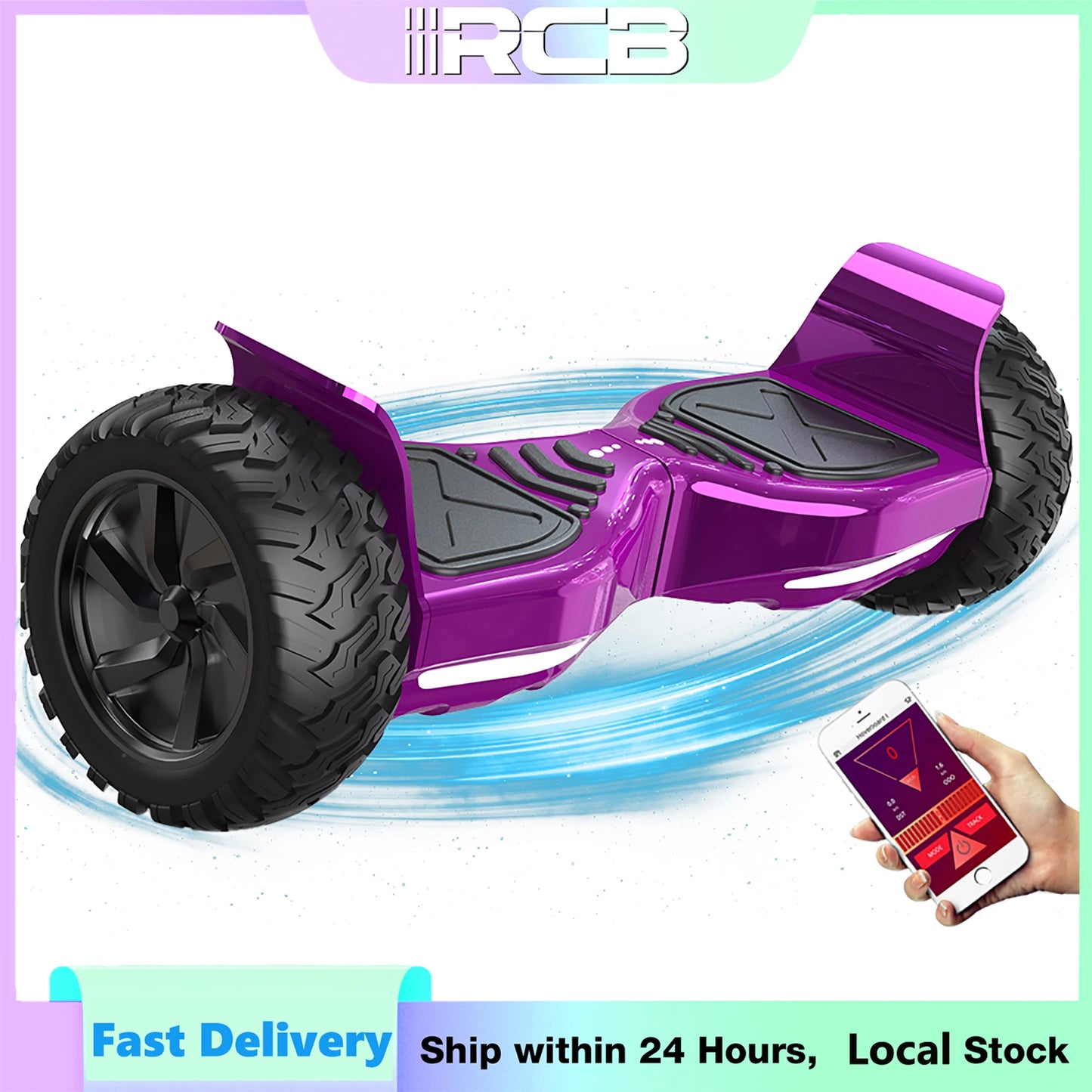 RCB Hoverboard 8.5" all terrain hoverboards, APP control, integrated LED Bluetooth with powerful motor, electric skateboard