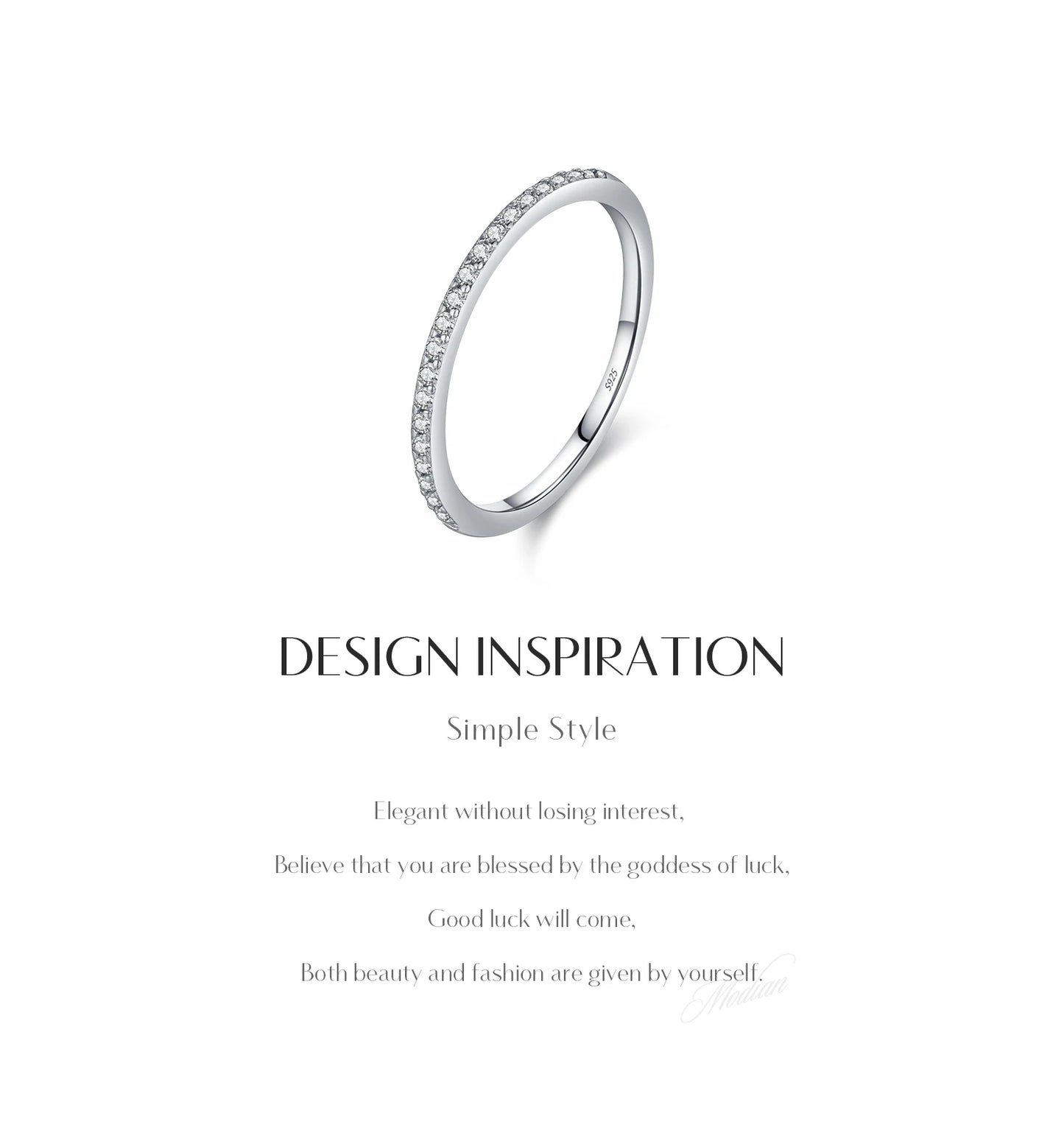 Moissanite Eternity Ring – 925 Sterling Silver Band