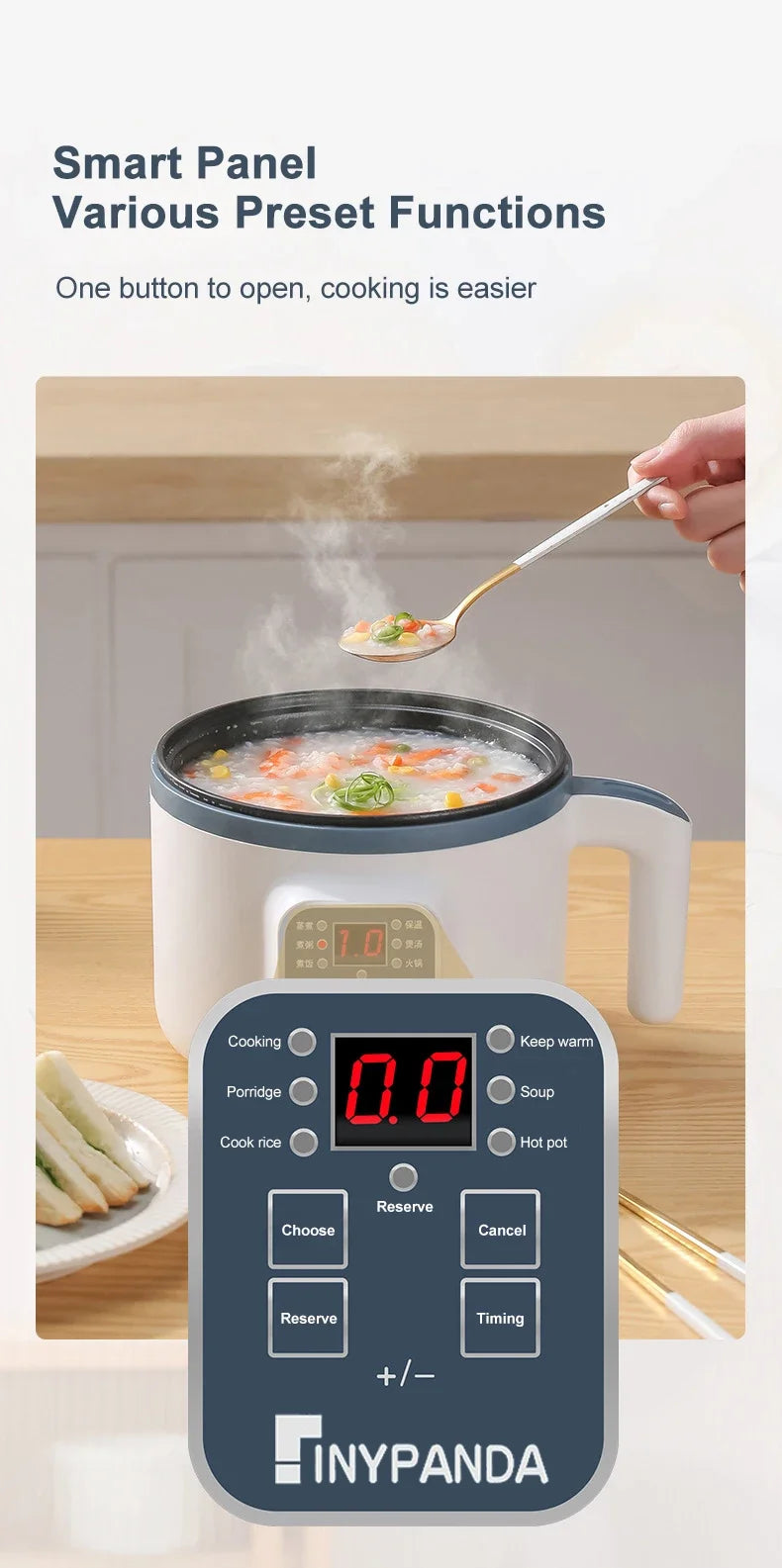 Rice cooker multi-function pot multi-function pot mini hot pot pot soup household appliances kitchen pot suitable for 1-3 people