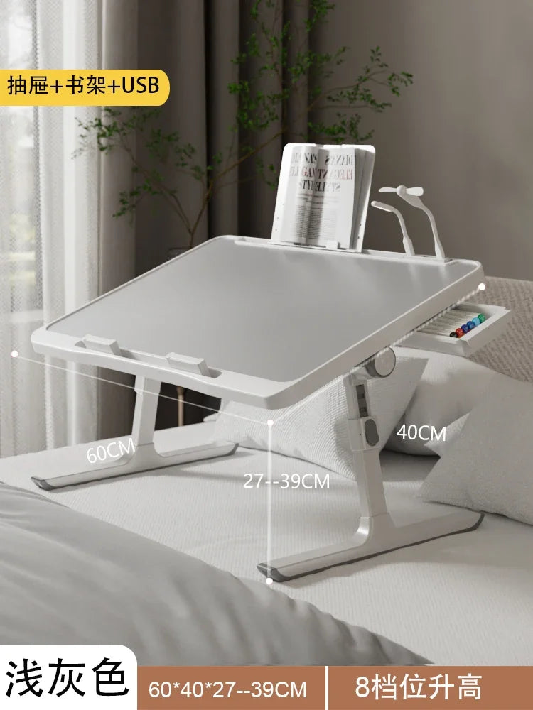 Modern Wooden Office Desk with Keyboard Shelf & Wheels