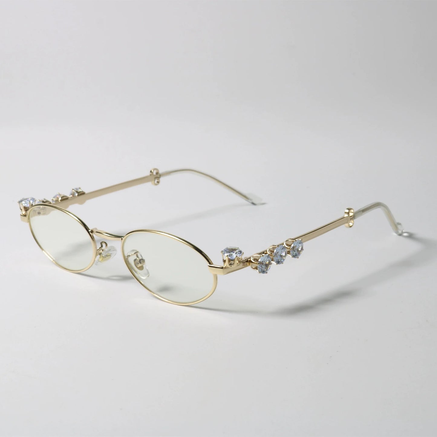 Oval Bling Sunglasses – Metal Frame Fashion Eyewear