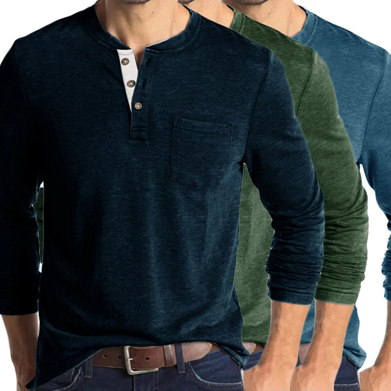 Men’s Casual Long Sleeve Elastic T-Shirt