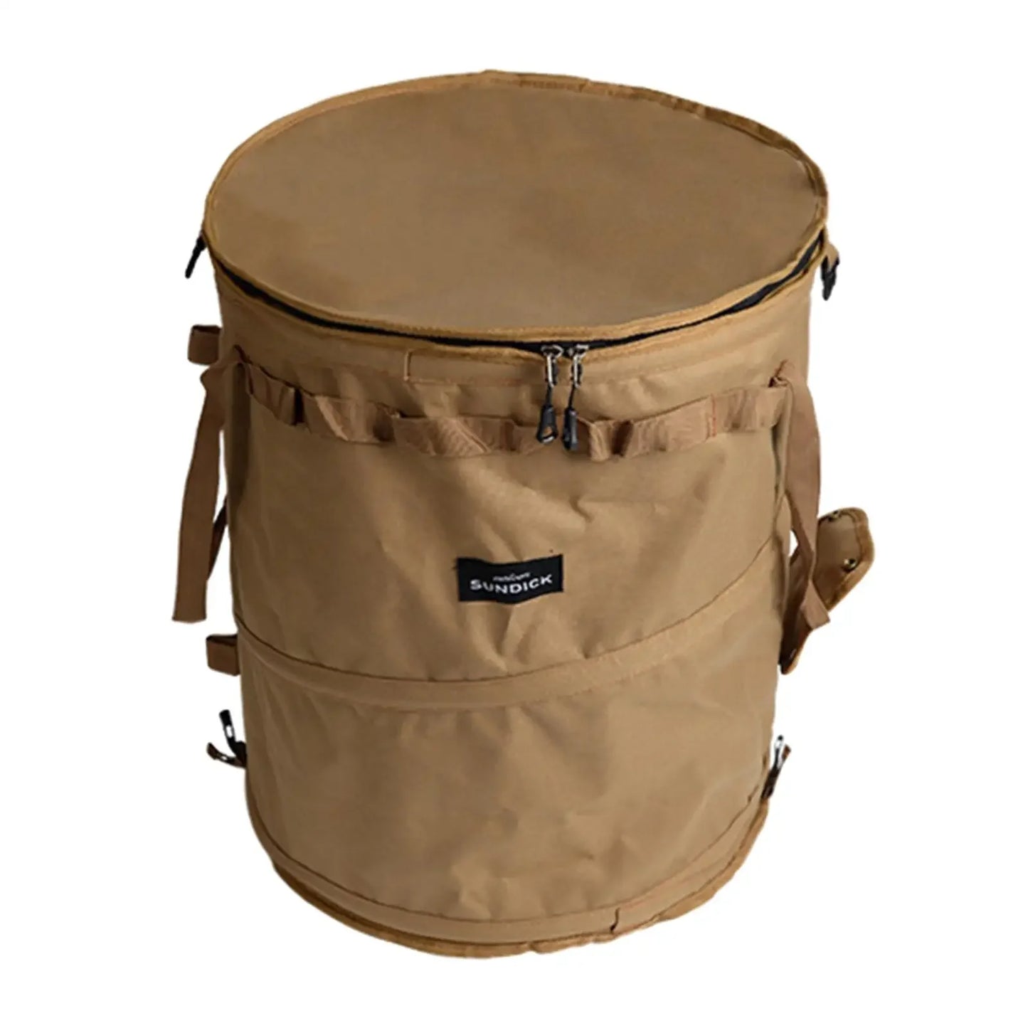 Camping Trash Can Folding Portable Bin with Zipper Lid