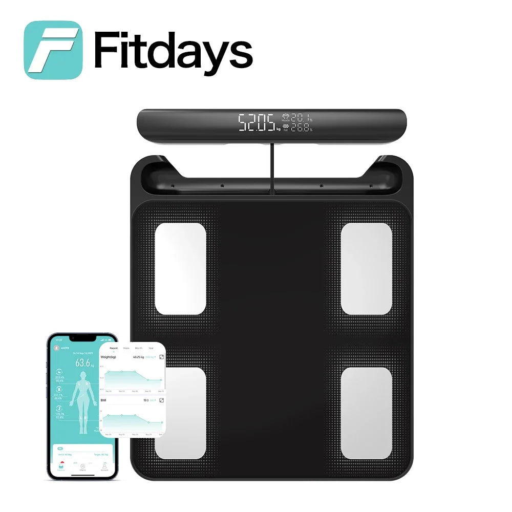 Fitdays Smart Body Fat Scale – 8-Electrode Fitness Analyzer