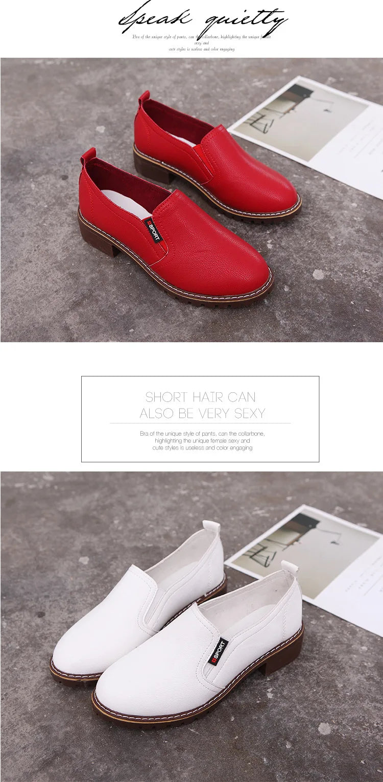 Summer Footwear for Woman Flat Solid Color Oxford Shoes