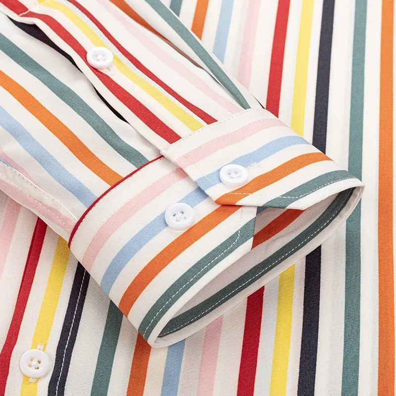 Men’s Striped Long Sleeve Casual Shirt