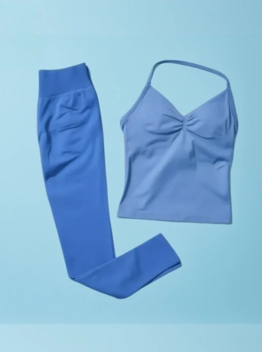 Women's Fitness Impact Net and Neck Halter Shirt  Yoga and Pilates Fitness Kit