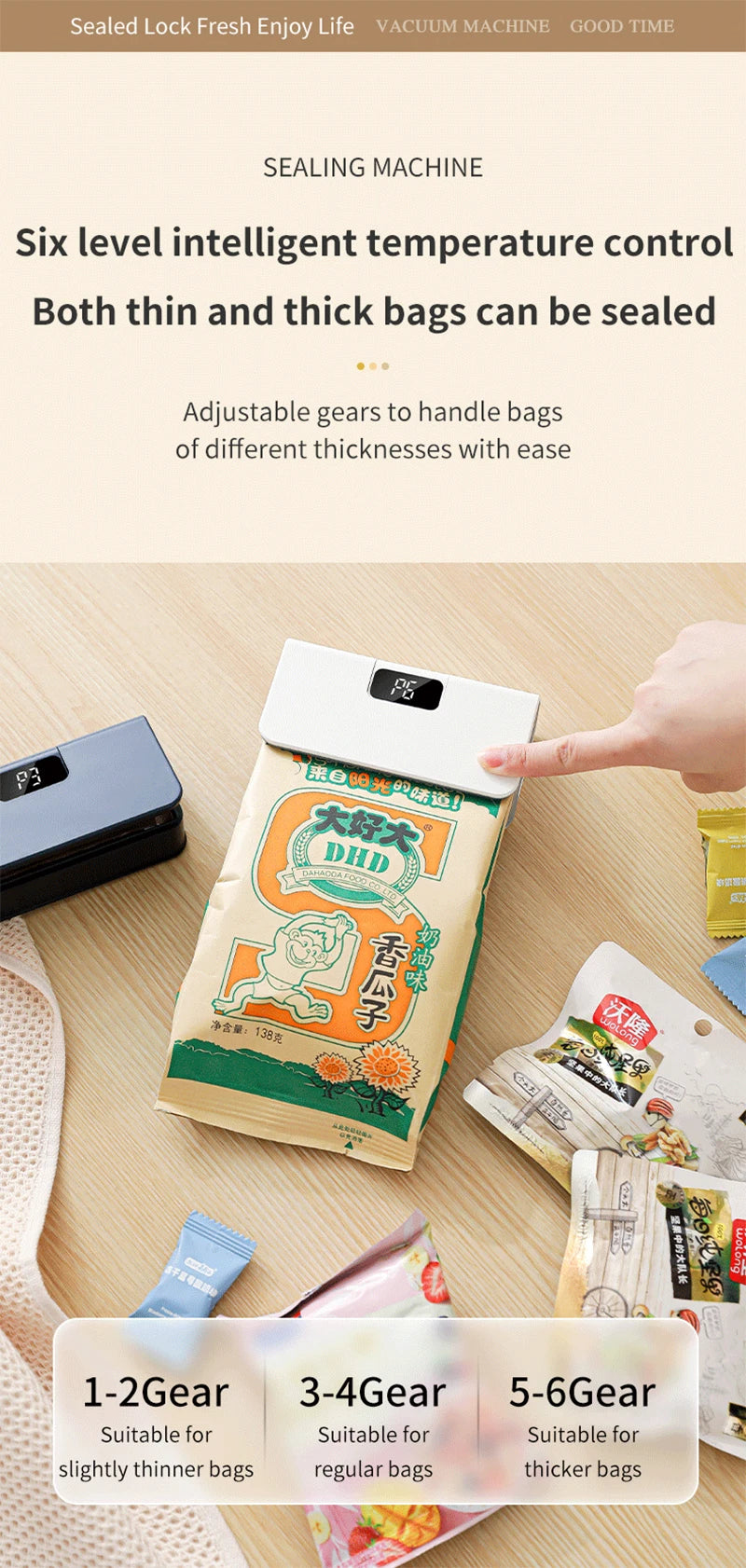 Plastic Bags Sealer Mini Sealing Machine Rechargeable Mini Heat Bag Sealer Food Packaging Sealing Machine Portable Bags Sealer