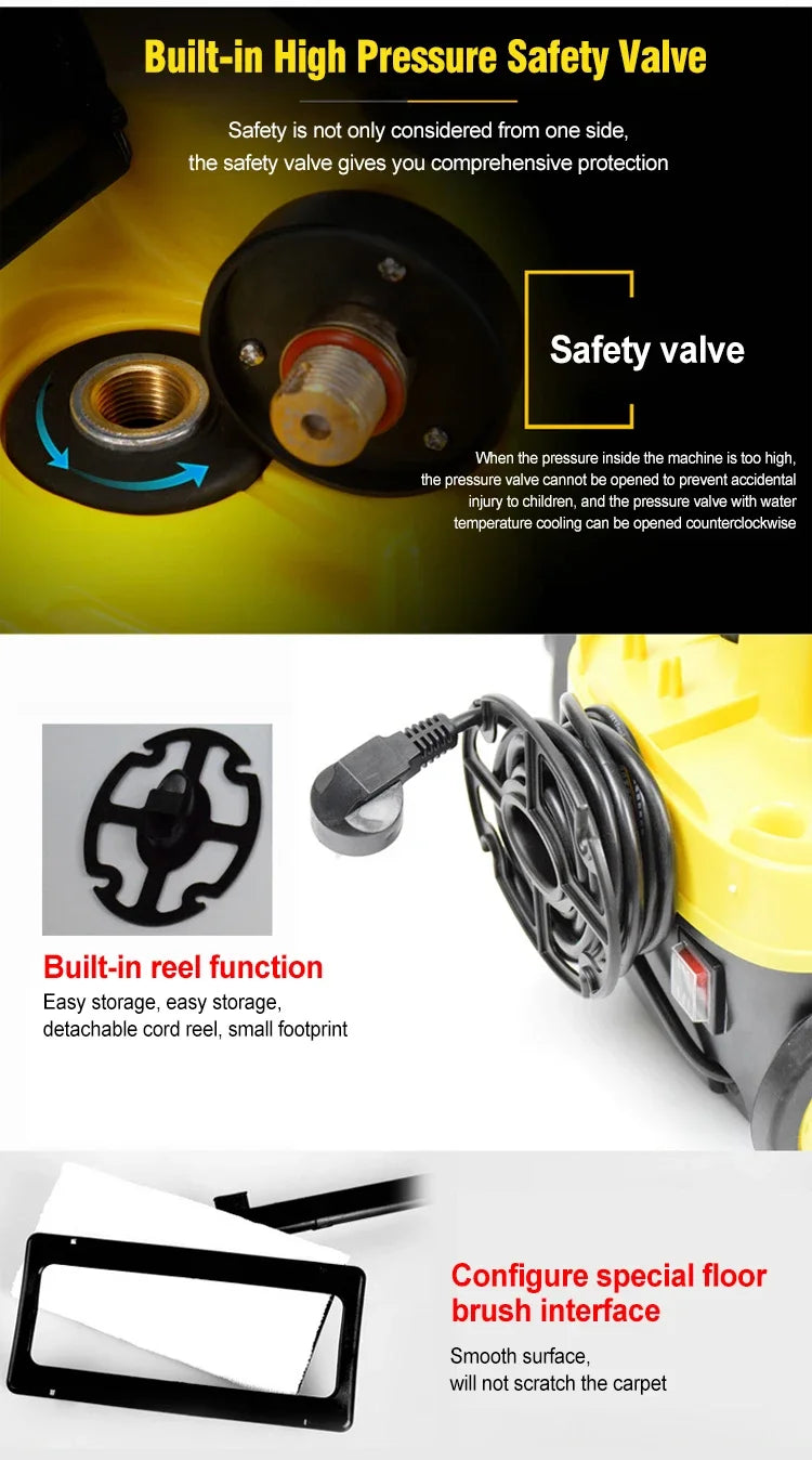 220V Electric Steam Cleaner – 2000W High-Temp Disinfection