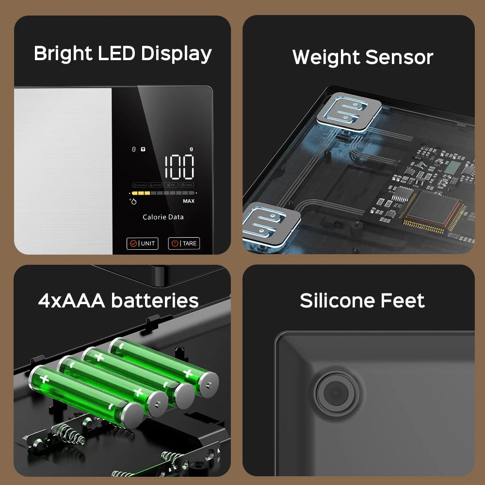 Digital Kitchen Scale 5kg – Smart Nutrition Food Scale