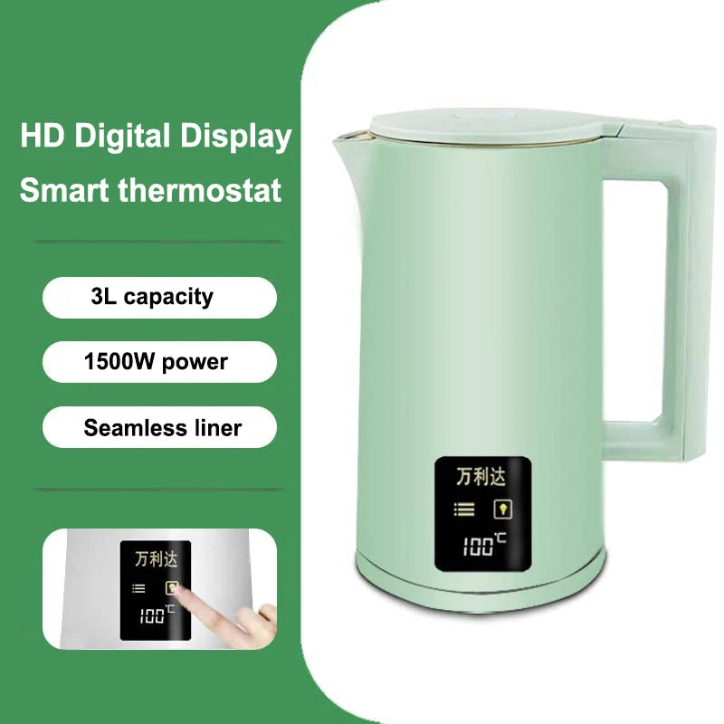 1500W 3L LED Digital Display Stainless Steel Kettle