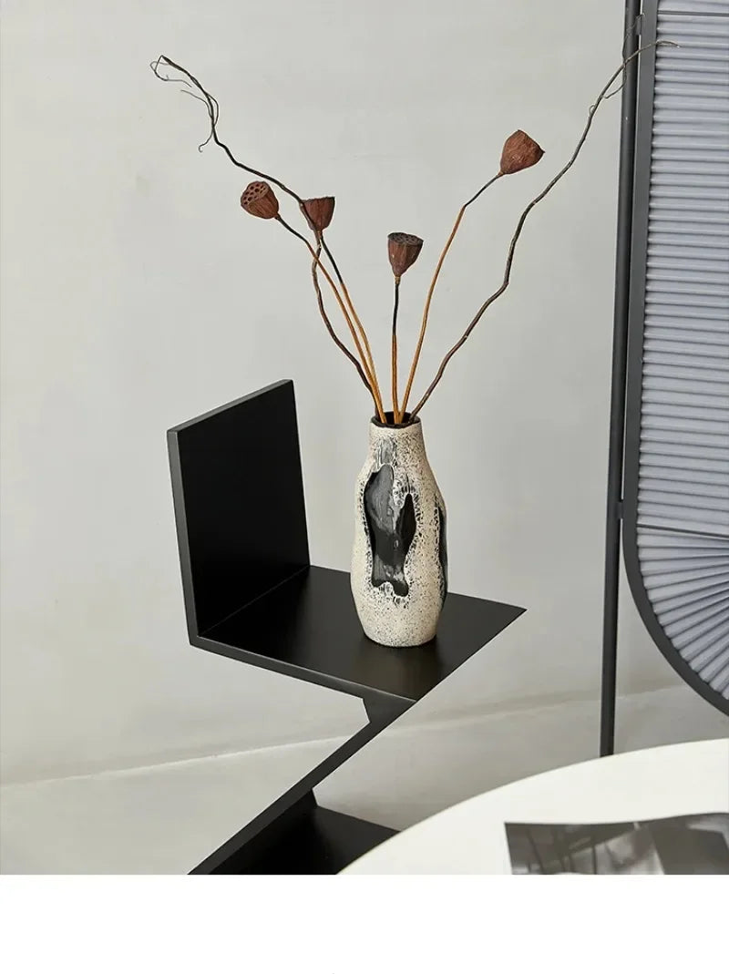 Zigzag Wood Chair Imitation Medieval Designer Z-shaped Dining Chair Creative Backrest Stool Home Nordic Chair for Bedroom