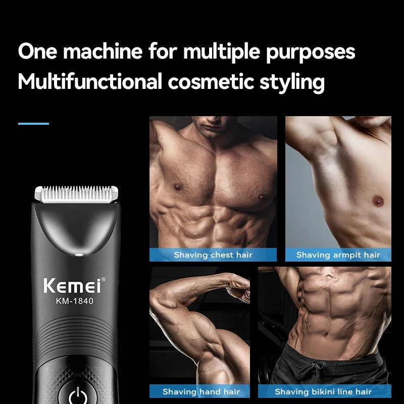 Waterproof Male Body Hair Trimmer with Ceramic Blade