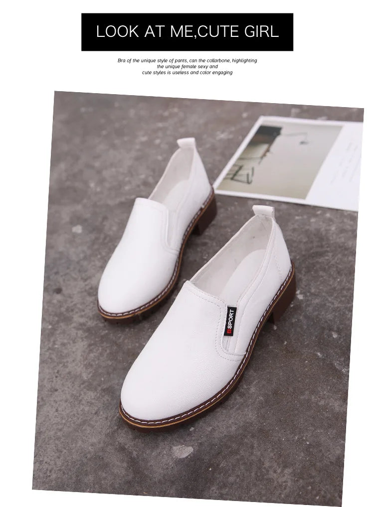 Summer Footwear for Woman Flat Solid Color Oxford Shoes