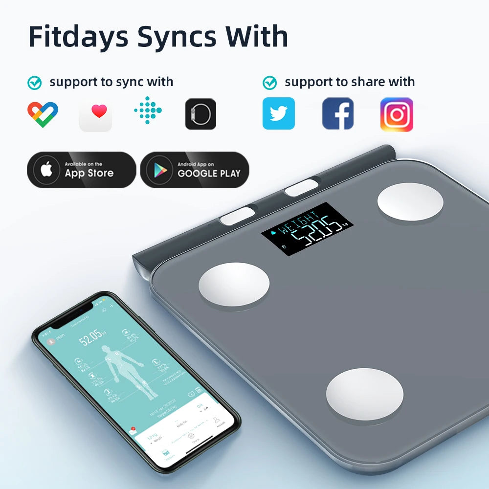 Fitdays Smart Body Fat Scale – 8-Electrode Fitness Analyzer