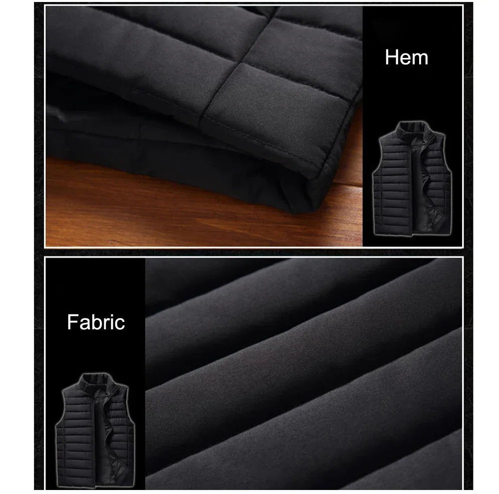 Men’s Winter Cotton Padded Sleeveless Vest Jacket