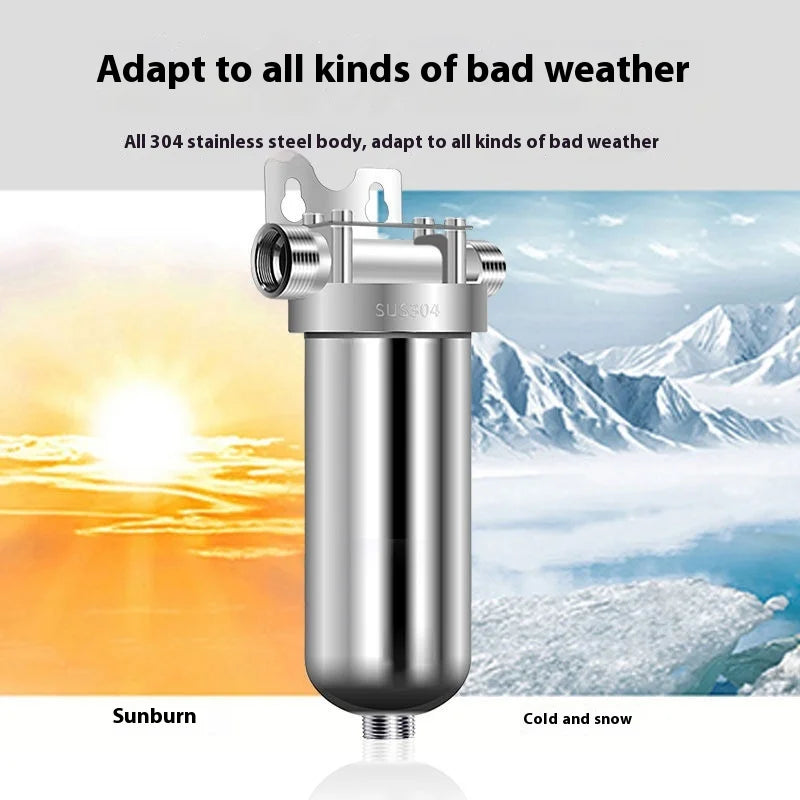 Pre-filter household well water whole house household water purifier 304 stainless steel high flow backwashing water filter