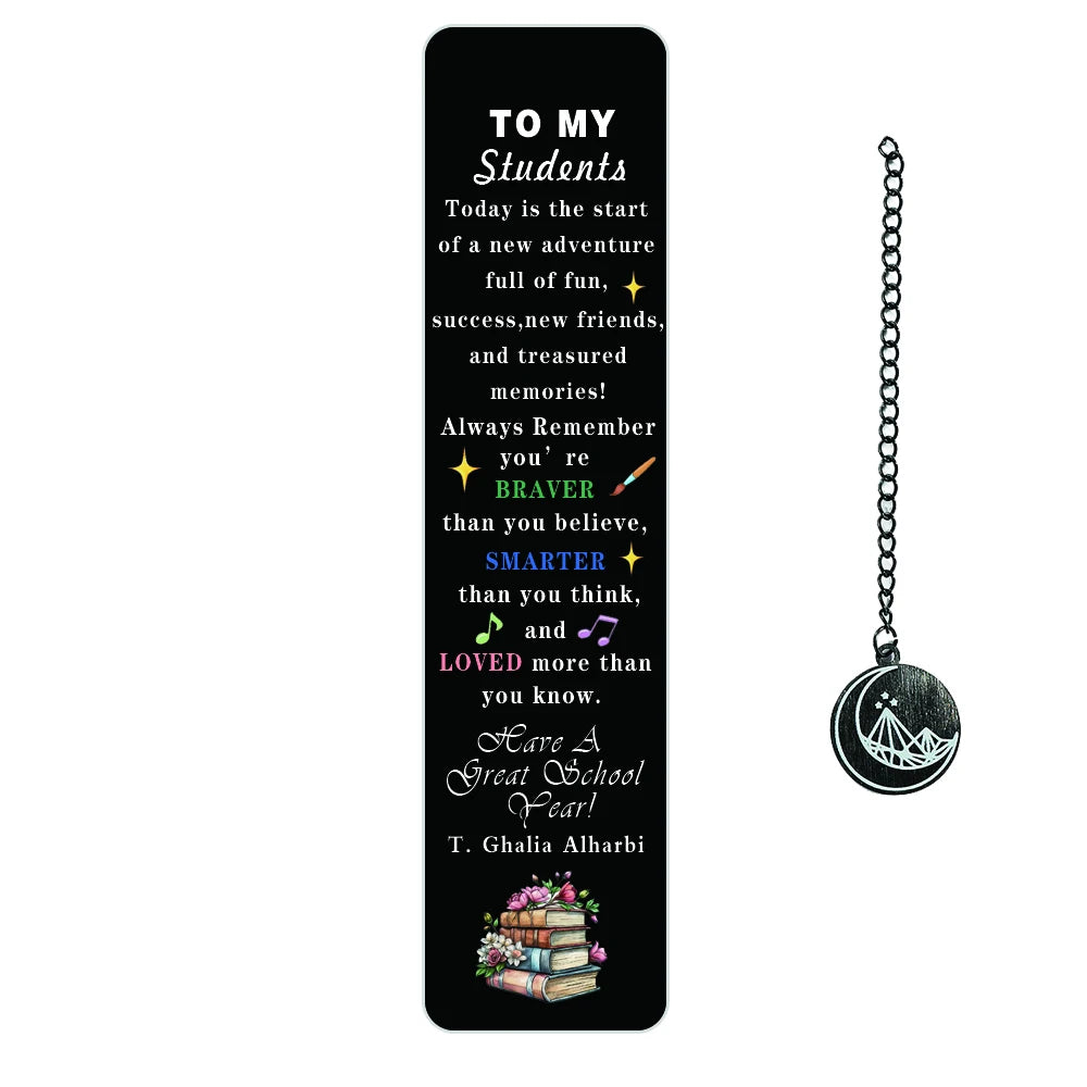 Stainless steel bookmarks designed for students, Kawaii book accessories for returning to school as learning stationery