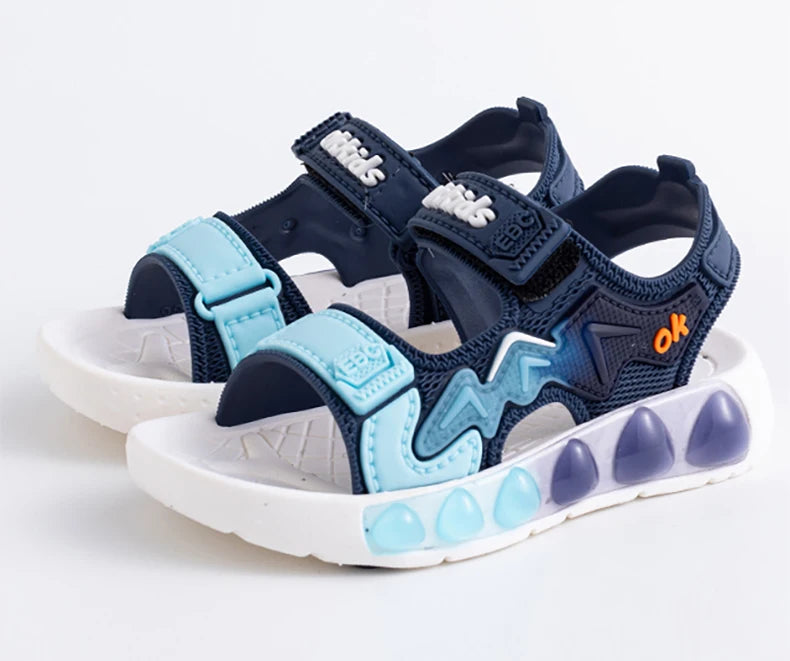 Sport Sandals For Children Breathable Wear-resistant Soft Shoes With Adjustable Velcro Boys & Girls Outdoor Footwear Summer