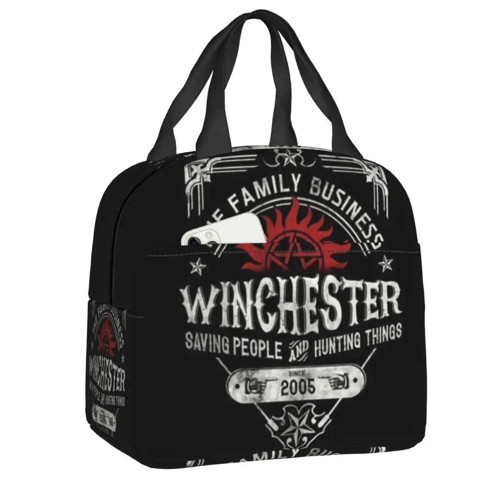 Supernatural Insulated Lunch Tote Bag for Women The Family Business Winchester Things Cooler Thermal Bento Box Outdoor Camping