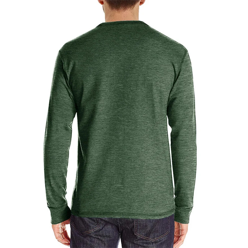 Men’s Casual Long Sleeve Elastic T-Shirt