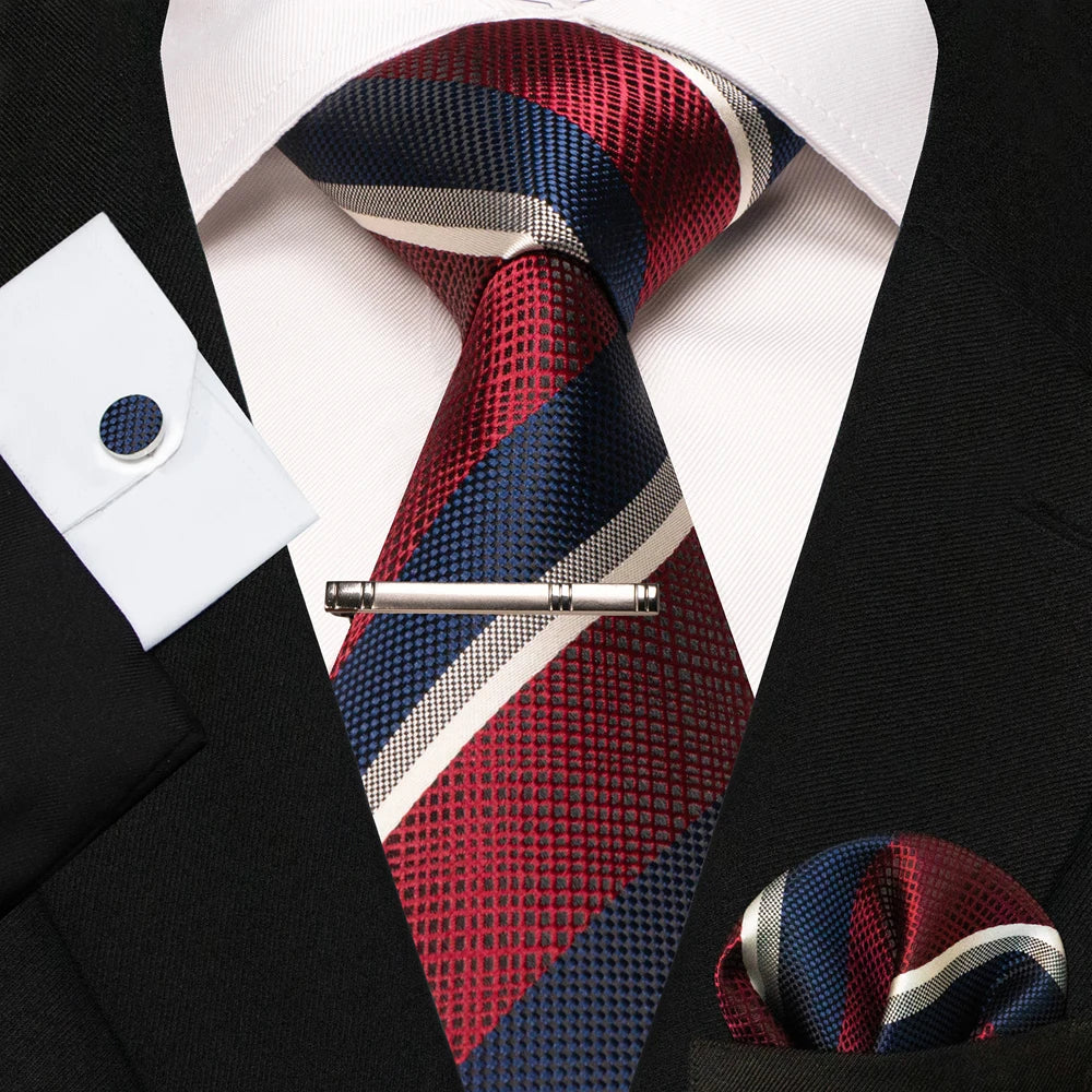 8cm Silk Men’s Tie Set with Pocket Square